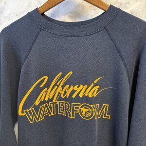 Vintage 80s California Waterfowl Sweatshirt Mens XL 23x25 Blue Crew Neck USA